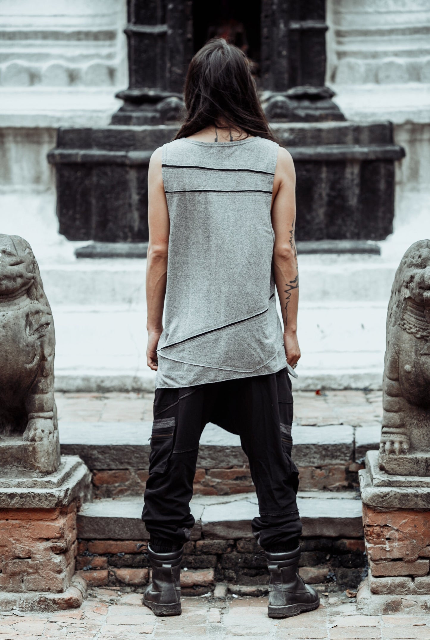 Men’s Dune Tank Top, Tribal Print Sleeveless Shirt, Desert Boho Clothing