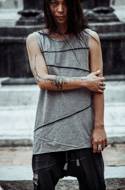 Men’s Dune Tank Top, Tribal Print Sleeveless Shirt, Desert Boho Clothing