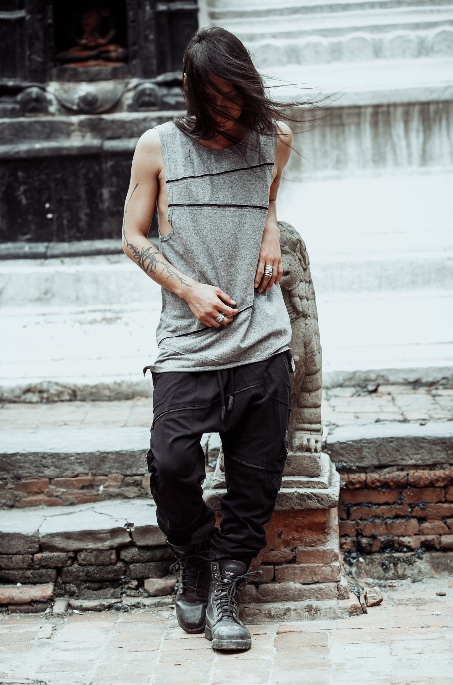 Men’s Dune Tank Top, Tribal Print Sleeveless Shirt, Desert Boho Clothing